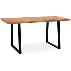 Küchentisch Massiv-Akazie mit Baumkante Industrial | 140x80 cm | Goldbraun-Schwarz | Naturkante | Tarn Kollektion | Kadima Design