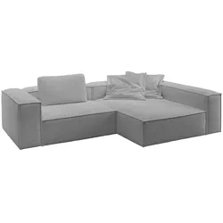 ECKSOFA CARMO Grau Flachgewebe