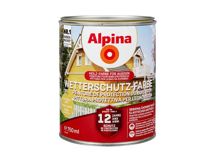 Alpina Wetterschutz-Farbe Schwedengelb Gelb 0.75 l Seidenglanz