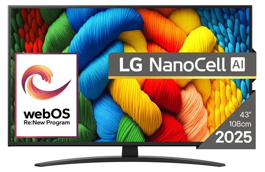 LG NanoCell AI 43NANO81A3A, 109,2 cm (43"), 3840 x 2160 Pixel, NanoCell, Smart-TV, WLAN, Schwarz