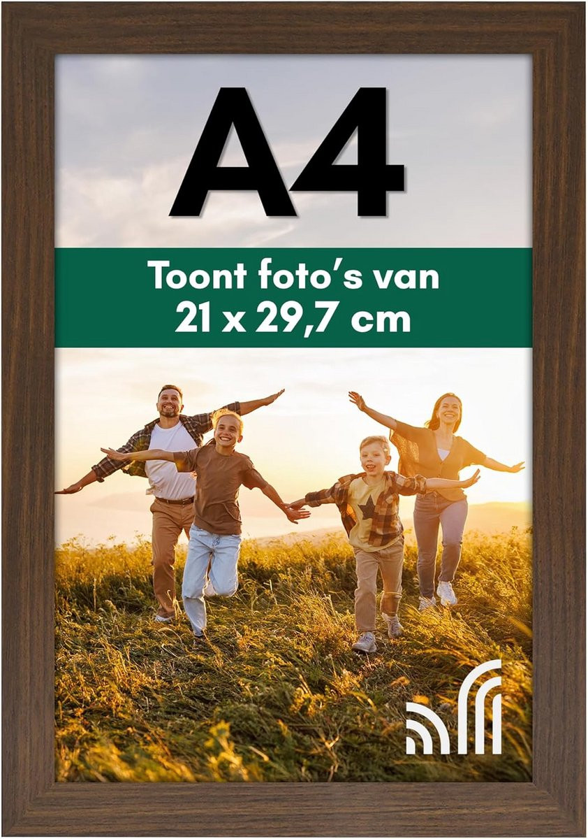 Fotolijst Walnoot Hout Look voor Wandmontage of Tafel