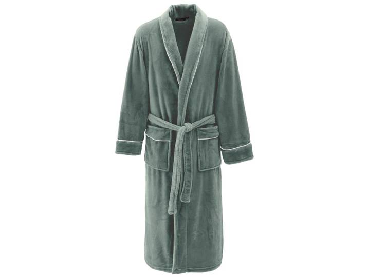 Peignoir polaire mixte avec passepoil lichen xl