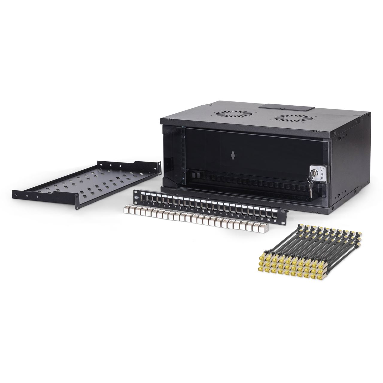 Digitus Netzwerk-Set 483 mm (19") - 4HE, 540x400 mm (BxT) sw