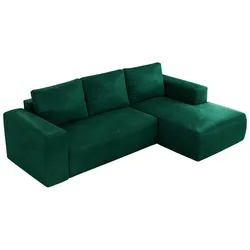 ECKSOFA TRENTINO L Dunkelgrün Velvet - Rechts
