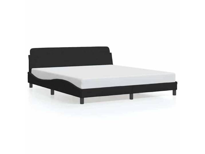 BEST-HOME Meuble de chambre - UU - Cadre de lit Dover noir 180x200 cm velours HH14384