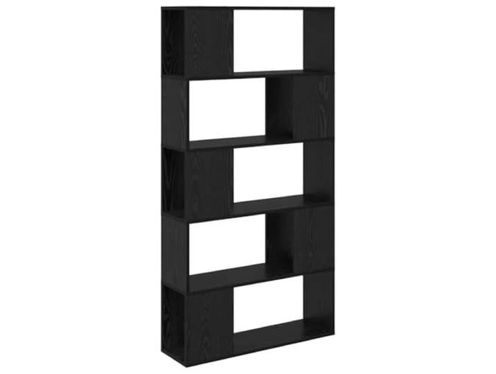 GKHPYURE TV-Möbel, Schwarz, 80 x 24 x 156 cm, Holz, mehrschichtig, 4 Regale Wanddesign, platzsparend, Medien und Dekorationen, pflegeleicht