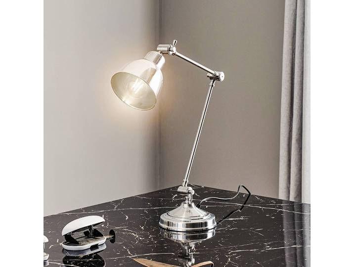 Schreibtischlampe Emoti Argon, chrom / silber, für Wohn- / Esszimmer, Metall, Industrielles Design, Tischlampe