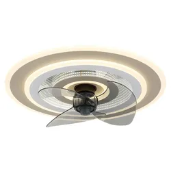 LED Deckenventilator Ventilator Dimmbar Farbwechsel Fernbedienung Sand D 48 cm