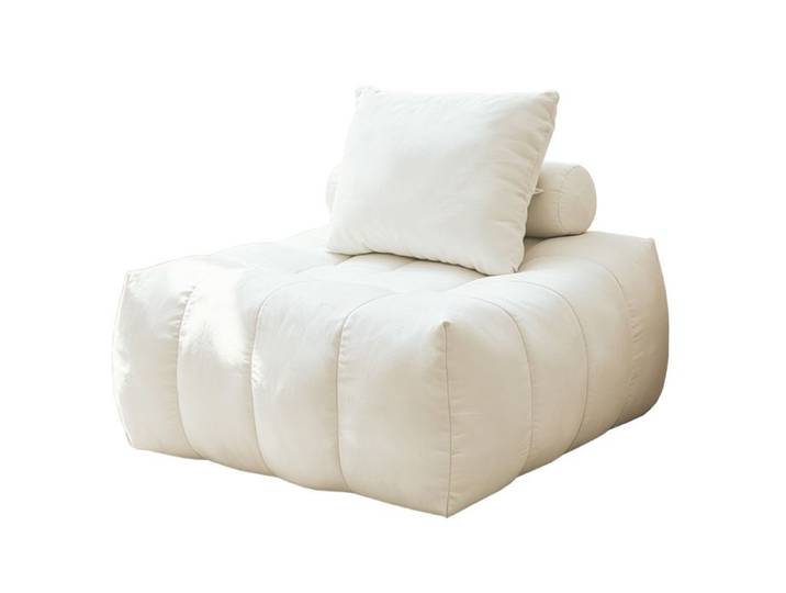 Canapé compressé fauteuil pouf lazy sofa blanc flannelette mousse haute densité sans montage JOINERY