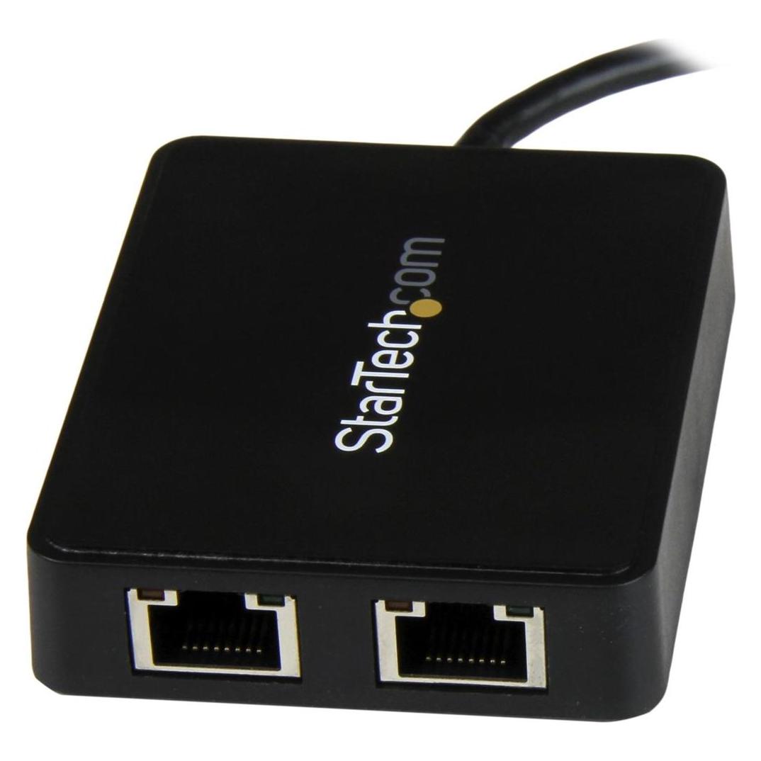 StarTech USB-C To Dual Gbe Adapter (USB, USB 3.0, USB-C, RJ45 Gigabit Ethernet (2x)) (US1GC301AU2R)