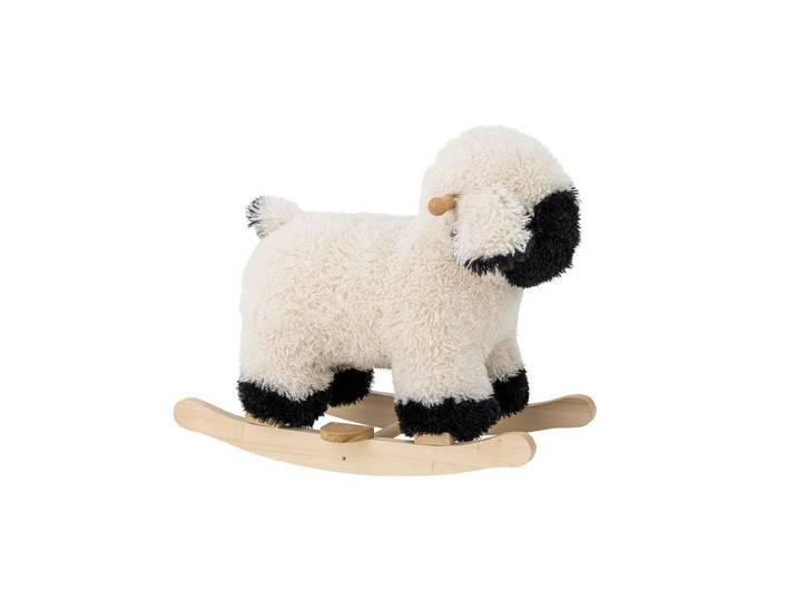 Schaukelspielzeug Molly – weiches Schaukelschaf aus Holz & Stoff für Kinder - Weiß - Luxusbetten24