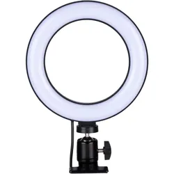Grundig Ringlicht RGB mit Klemme Ø16 cm 48 LED (Ringlicht), Dauerlicht, Weiss, Schwarz