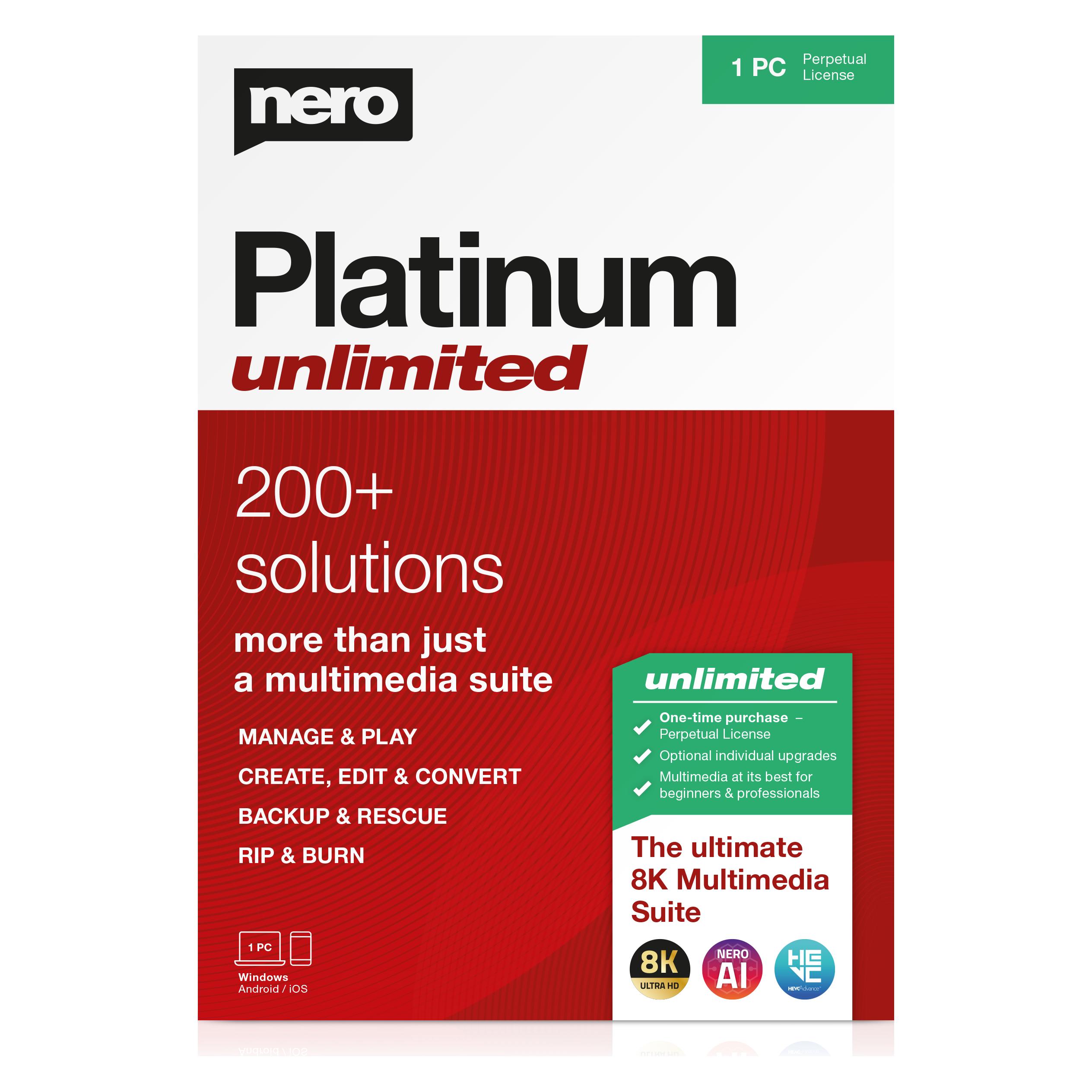 Nero Platinum Unlimited (1 User, unbegrenzt) (EMEA-12220015/1445)