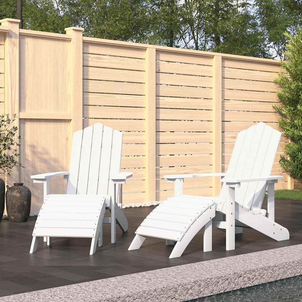 Adirondack-Gartenstuhl mit abnehmbarer Fußstütze aus wetter- und UV-beständigem HDPE, für Terrasse oder Hof, mit pflegeleichter Oberfläche