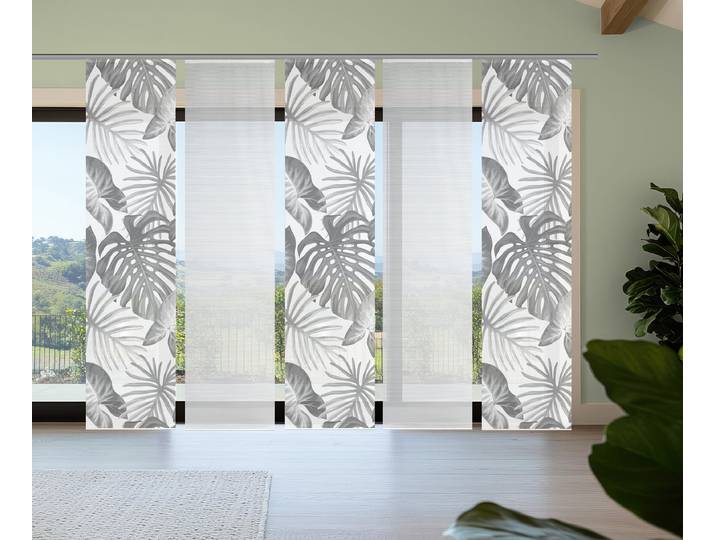 Panneau japonais Sanja 60 x 260 x 1cm Gris/Gris Lot de