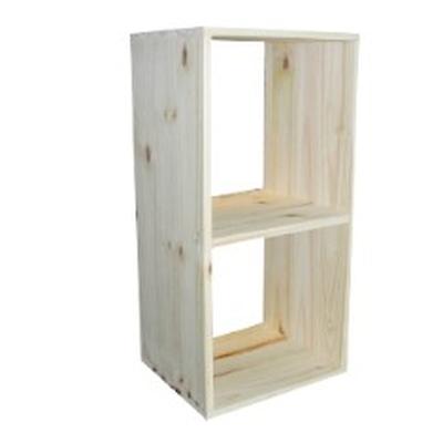 Wellhome Aufbewahrungswürfel mit 2 Fächern zum Streichen, Lackieren oder Färben 36x30x70,5 cm