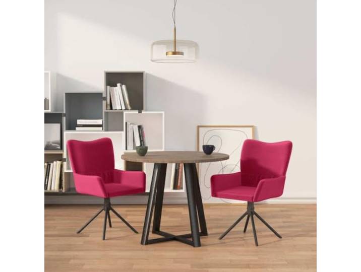 HEFZGDB Esszimmerstühle 2 STK. Drehbar Weinrot Samt mit Metallgestell und ergonomischer Polsterung für höchsten Sitzkomfort
