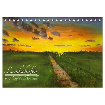 Landschaften in Acryl & Aquarell (Tischkalender 2026 DIN A5 quer), CALVENDO Monatskalender