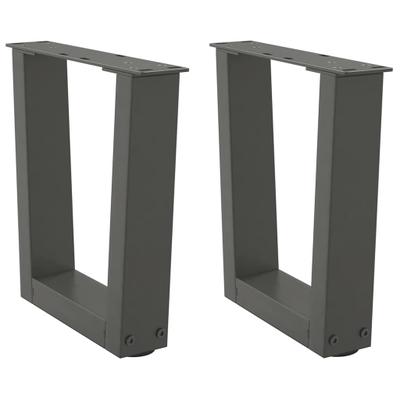 Helloshop26 - Set aus 2 V-förmigen Couchtischbeinen 40 x 30 x 31 cm optimale Stabilität modernes Design aus anthrazitfarbenem Stahl