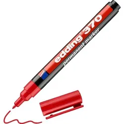 edding 370 370 Permanentmarker  Fein Rundspitze  - 1 mm Rot Wasserbeständig