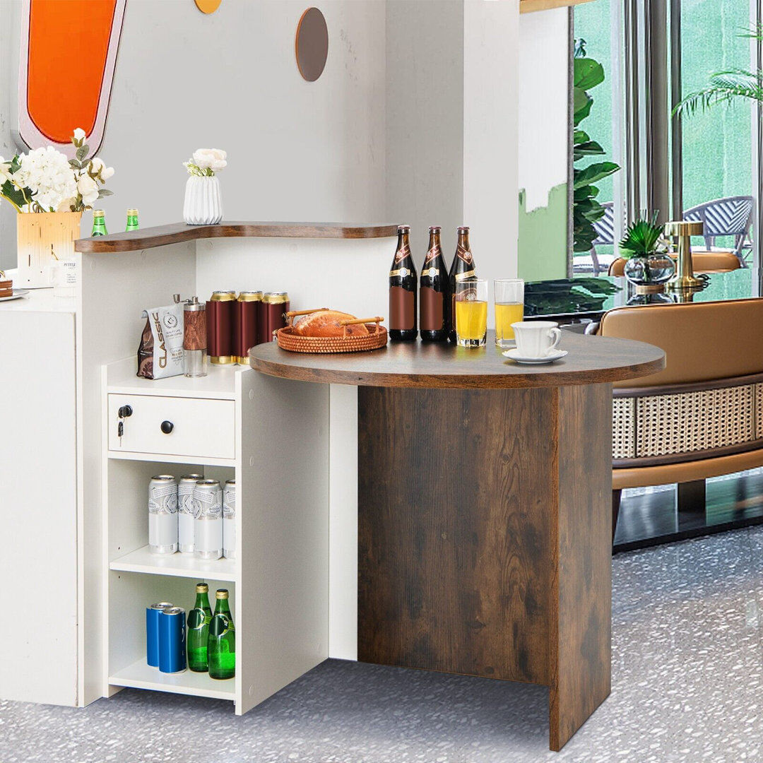 Latitude Run Bauko Rectangle Manufactured Wood Reception Desk