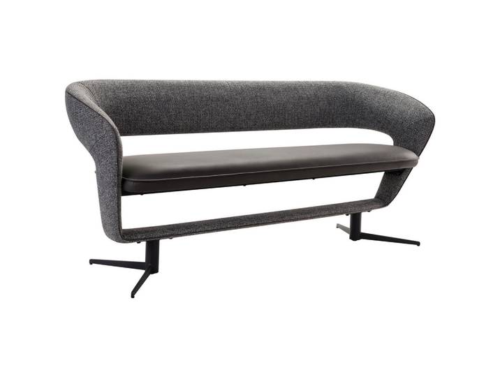 Moderano Sitzbank, Dunkelgrau, Metall, Textil, 182x83x62 cm, Bsci, mit Rückenlehne, Esszimmer, Bank, Sitzbänke, Sitzbänke mit Lehne