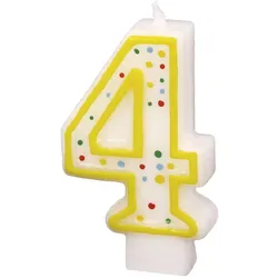 5x Magni Zahlenkerze 4, Geburtstagskerzen, Mehrfarbig