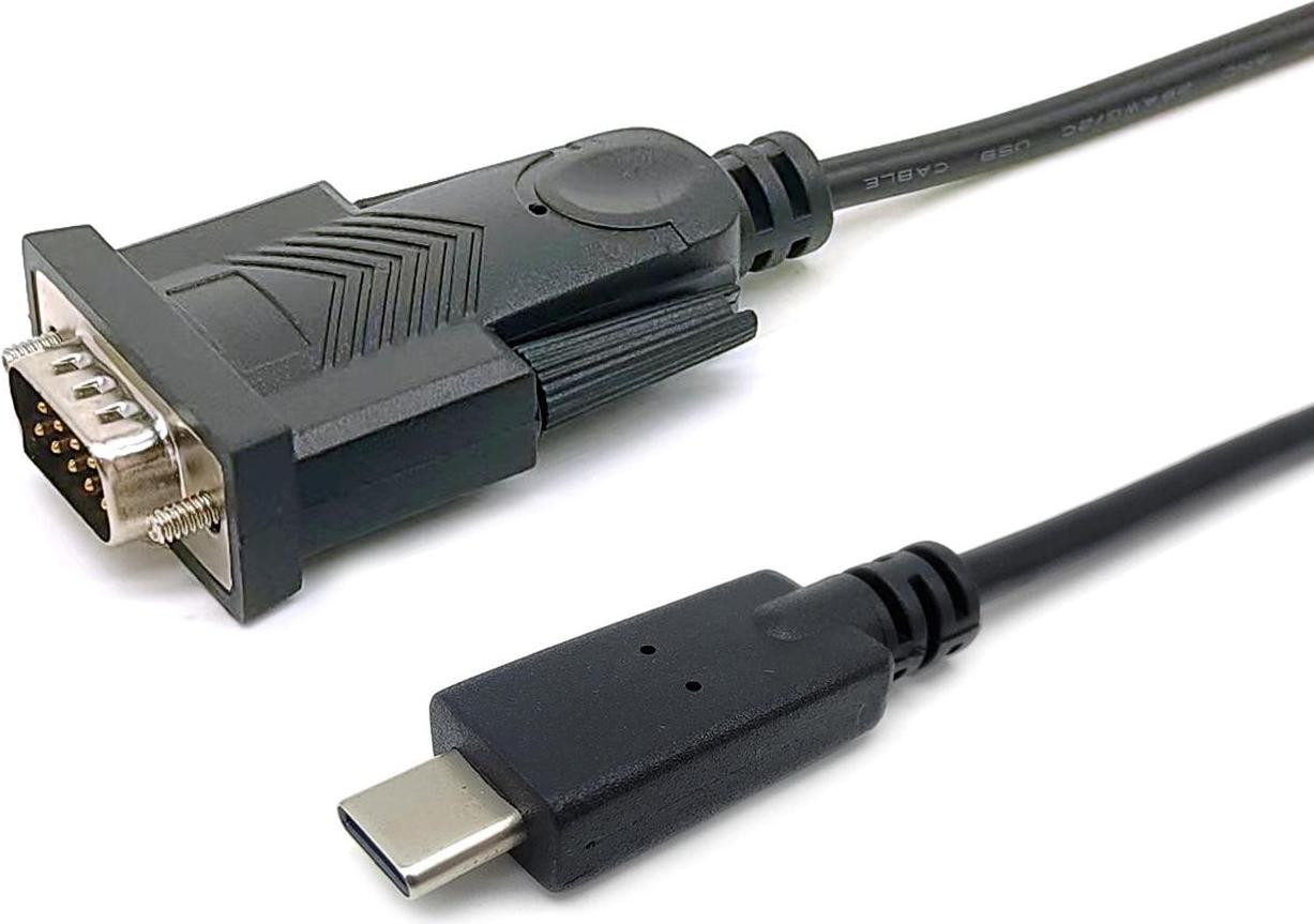 Equip 133392 USB-C naar Seriële RS232-DB9 Adapter, recht, 1,50 meter, zwart