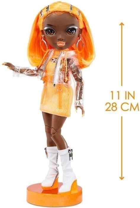 Rainbow High Mode-pop Michelle St. Charles pop met accessoires, oranje neon, 27 cm