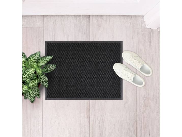 Fussmatte ANDIAMO Easy , grau (anthrazit), B:120cm H:5mm L:400cm, Kunstfaser, Teppiche, Fussmatte, Schmutzfangmatte, rutschhemmend, Innen- und überdachten Aussenbereich