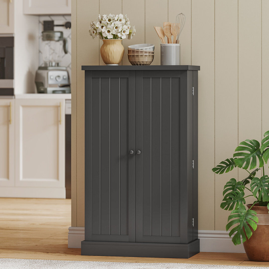 HOMCOM Food Pantries Cabinets Black 60cm W X 104cm H X 30cm D