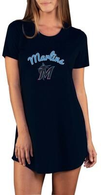 MLB Marathon Women's Night Shirt (Size XL) Miami Marlins, Polyester,Rayon