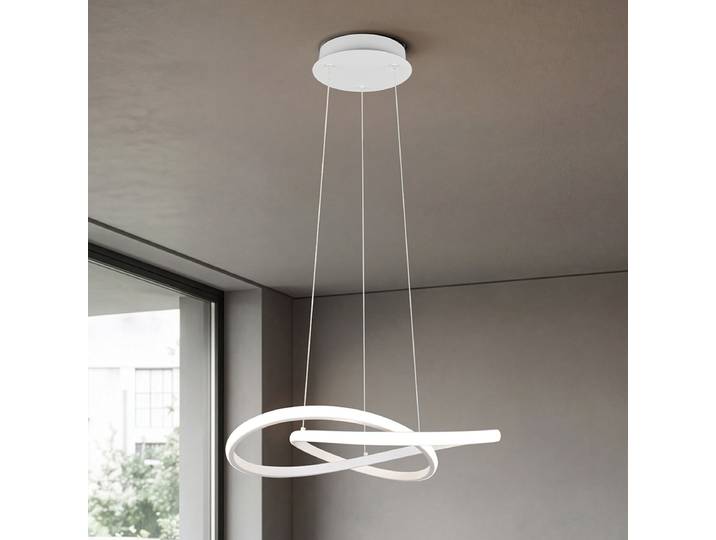 Pendelleuchte Mansa Ø 50cm Weiß/Weiß Kunststoffart: Polycarbonat Material: Metall, Kunststoff Metallart: Eisen Oberfläche Metall: Lackiert