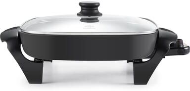 "Elite Cuisine EG2621 12"" Ceramic Electric Skillet With Tempered Glass Lid"