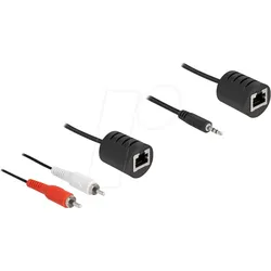 DELOCK 87859 - Audio Extender über Cat.5, 3,5 mm Klinke / 2x Cinch Stecker, bis