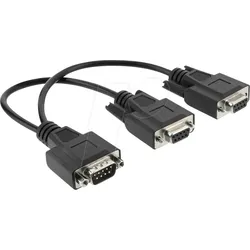 DELOCK 67444 - D-SUB Adapter, 1 x Seriell D-Sub9 Stecker > 2 x Seriell D-Sub9 B