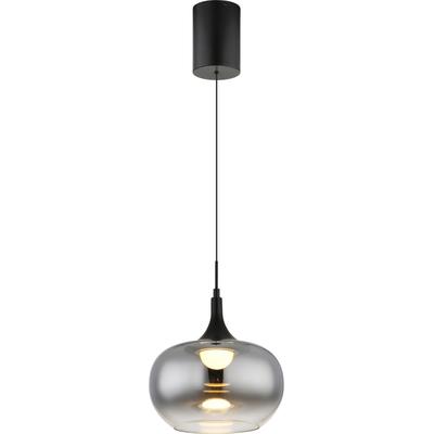 NOWA Hängeleuchte "LUI", schwarz (schwarz matt), 1, Ø 24cm H: 150cm, 1 Stk., Leuchten, LED-Hängeleuchte, dimmbar, Soft-Lift, elegant & funktional, Hängeleuchte