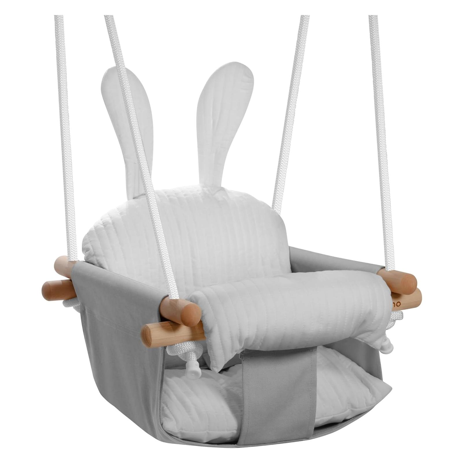 Tulano Baby-Schaukel Hängesitz mit Sicherheitsgurt (TN-HOP 33 GREY)