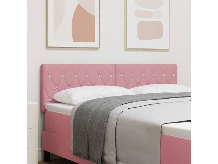 Tête de lit-Panneau de lit en Velours Argyle Rose 140 cm Velours 202280