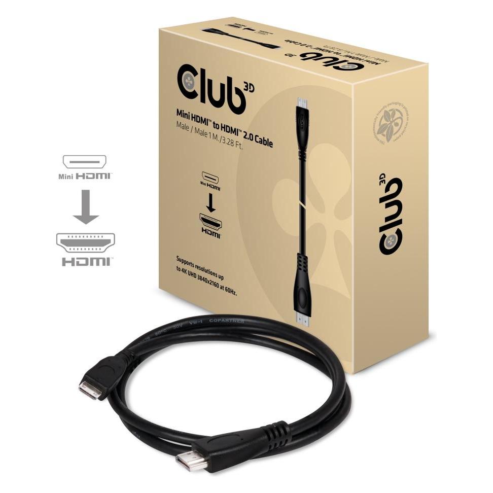 Club 3D Kabel Video Mini HDMI 2.0 => HDMI 2.0 4K60Hz ST/ST 1,0m *Club3D* (1 m) (CAC-1350)