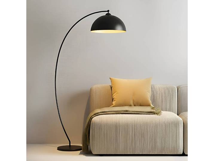 Bogenlampe Jonera Lindby, schwarz, für Wohn- / Esszimmer, Metall, Junges Wohnen, Stehlampe