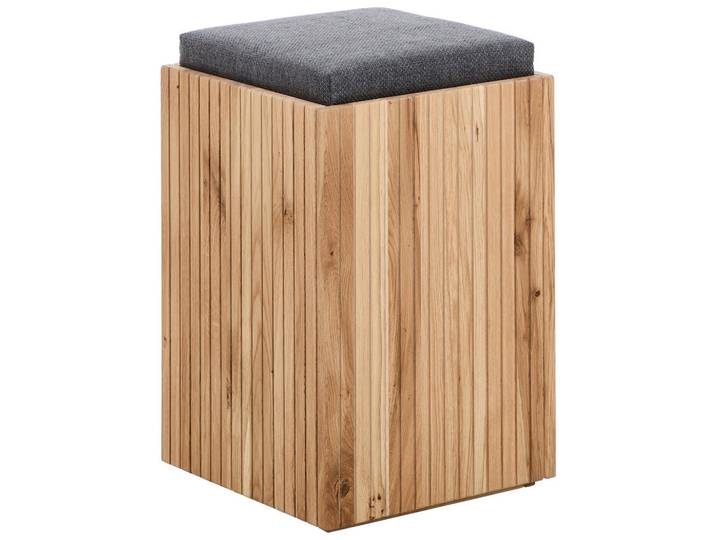 Linea Natura Hocker, Anthrazit, Eiche, Holz, Eiche, massiv, Füllung: Schaumstoff, rechteckig, 35x52x35 cm, Wohnzimmer, Hocker, Sitzhocker