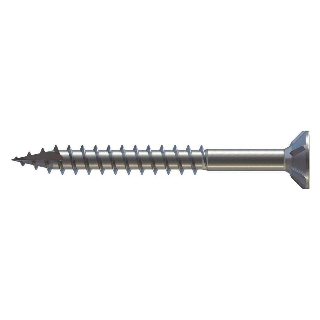 Reisser RETINOX 2 plus Spanplattenschrauben, Flachsenkkopf, TX-Antrieb, Teilgewinde, 6,0 x 80, Edelstahl... (100 Schrauben pro Stück) (3320)