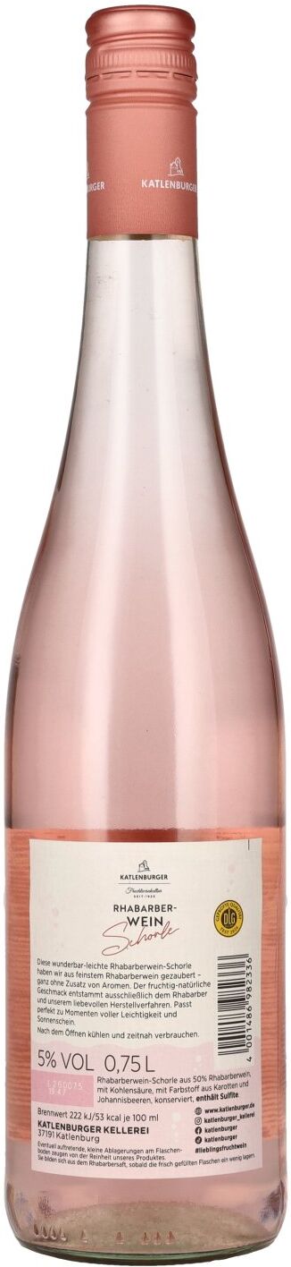 Katlenburger Rhabarber Wein Schorle 5% Vol. 0,75l