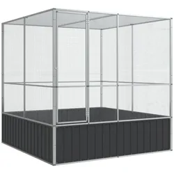 vidaXL Voliere Silbern 211x207x212 cm Stahl