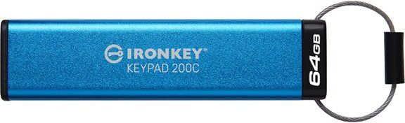 Kingston 64gb usb-c ironkey keypad 200c fips 140-3 lvl 3 pending aes-256