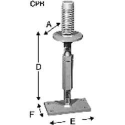 Stützenfuß, Dorn mit Gewinde, höhenverstellbar, Stahl feuerverzinkt, CPB 40-VE1