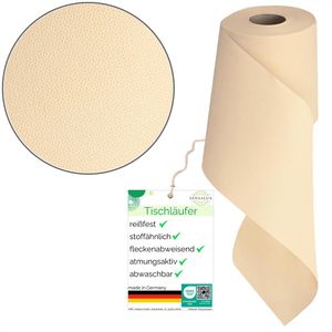 Sensalux Tischläufer 69704260, waschbar, creme, aus Vliesstoff, auf Rolle, 15 cm x 25 m