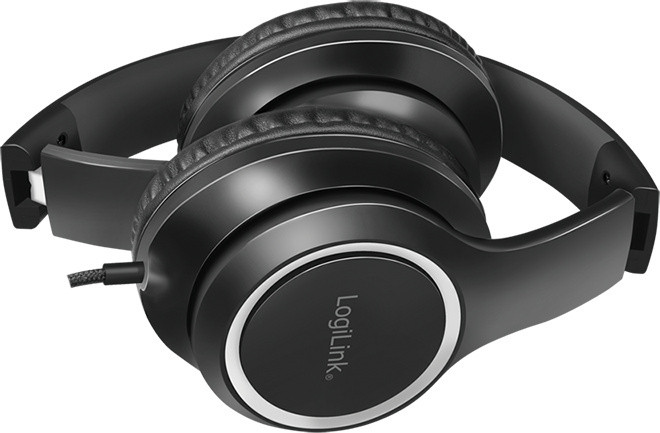 LogiLink HS0053 Stereo-hoofdtelefoon met microfoon, zwart