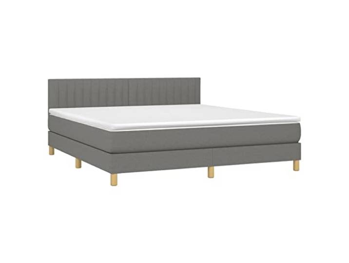 vidaXL Boxspringbett mit Matratze Dunkelgrau 180x200 cm Stoff